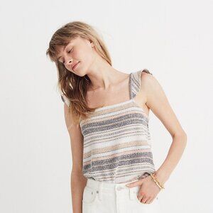 Madewell Texture & Thread Ruffle-Strap Tank Top in Stripe